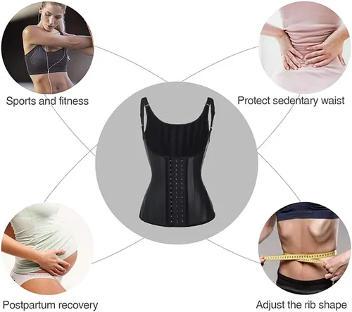 Vista 5 de Entrenador de cintura de látex para mujer, corsé de entrenamiento deportivo bajo el busto, faja moldeadora de reloj de arena