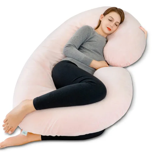 Vista 15 de INSEN Almohada de embarazo refrescante, almohada de maternidad para mujeres embarazadas (azul refrescante)