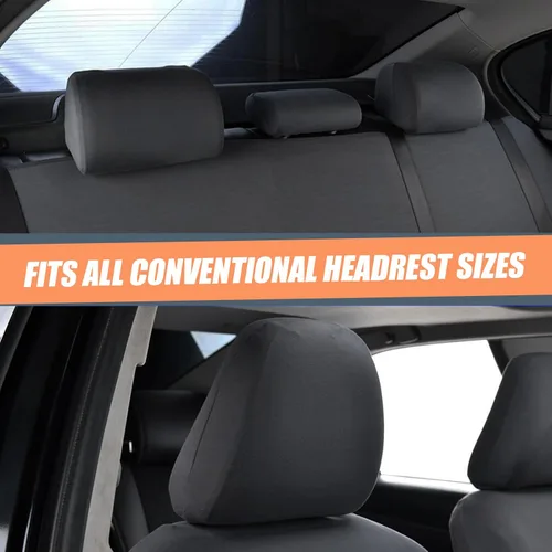 Vista 2 de 2 fundas para reposacabezas de asiento de automóvil, 9" x 10.6" de punto elástico transpirable completamente envolvente, cubierta antipolvo simple