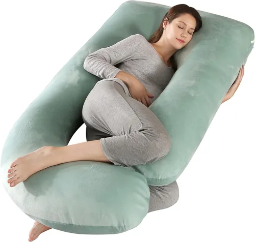 Vista 15 de BATTOP Almohada de embarazo para dormir, almohada de maternidad de cuerpo completo con funda extraíble lavable, soporte para espalda, caderas