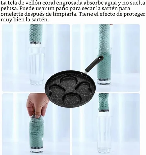 Vista 5 de Sartenes antiadherentes romántica círculo círculo huevo sartén multifunción tortilla sartén desayuno sartén anti-quemaduras fácil de colgar completo