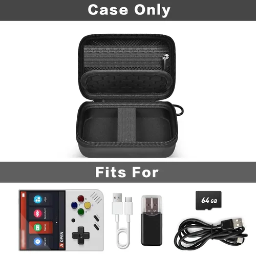 Vista 2 de Case Compatible with Miyoo Mini Plus Portable Game Console, Holder for Handheld Game Player and External TF Card 64G, with Mesh Pocket for Charging