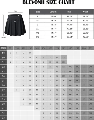 Vista 6 de Blevonh - Falda de tenis para mujer con bolsillo, para correr o jugar golf