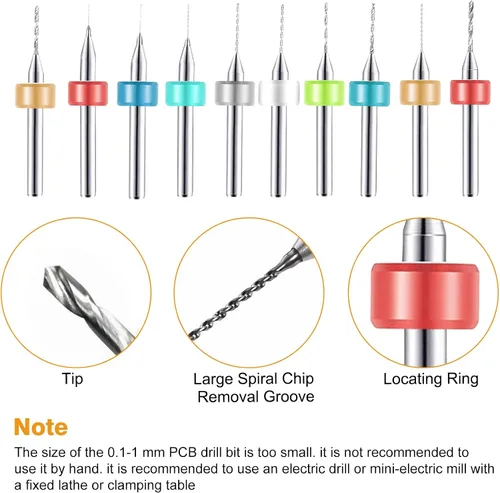 Vista 5 de 60 piezas de taladro de mano con micro taladro y tornillo de banco de joyería de PCB Jewelry Drill Bit Set - Manual Hand Drill for Resin Wood