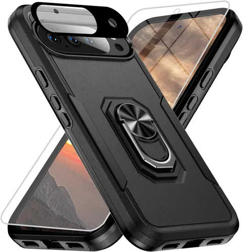 Vista 19 de Funda para Google Pixel 9 Pro XL [protección contra caídas de grado militar de 15 pies] con protector de pantalla y protector de lente, resistente a