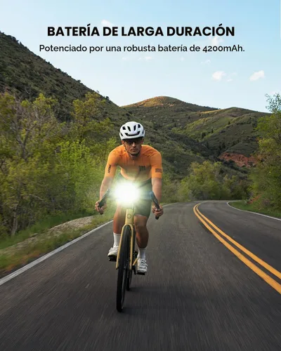 Vista 3 de Luz de bicicleta ALLTY 1200 con FFR Lightsync para carretera y MTB