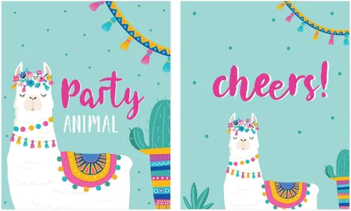 Vista 2 de Andaz Press Llama and Cactus - Colección de fiesta para baby shower, Etiqueta para botella de sidra de manzana., 1