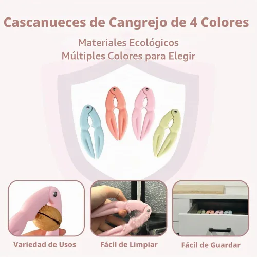 Vista 5 de 4 galletas y herramientas de cangrejo multicolor, herramientas eficientes de langosta, galletas portátiles de mariscos y herramientas para patas