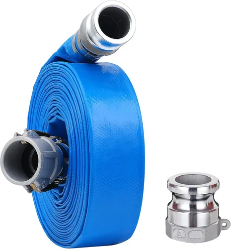 Vista 16 de Manguera de descarga plana de PVC de 1 pulgada x 50 pies con accesorios de aluminio Camlock C y E, montaje de bloqueo de leva, conjunto de manguera