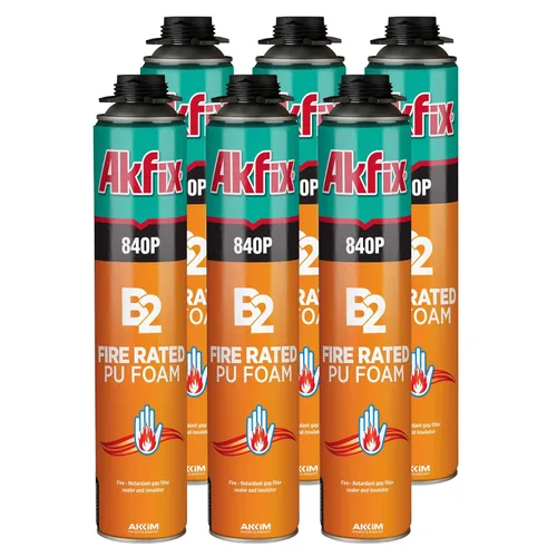 Vista 9 de Akfix 840P Espuma de Poliuretano Expansiva Ignirresistente en Aerosol (1x25.3 Oz.) - Espuma de Sellado Naranja para Ventanas y Puertas, Pinturizable