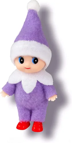 Vista 12 de Muñeca de elfo bebé de Navidad en mono azul