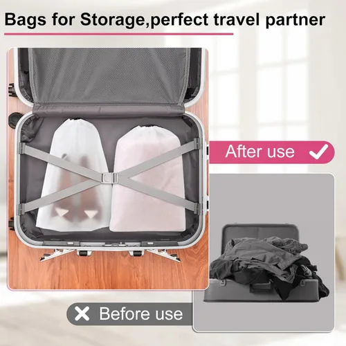 Vista 5 de Paquete de 18 bolsas de zapatos para viajes, 11.8 x 15.7 pulgadas, bolsas de viaje para zapatos para empacar, bolsa de viaje para zapatos, bolsas