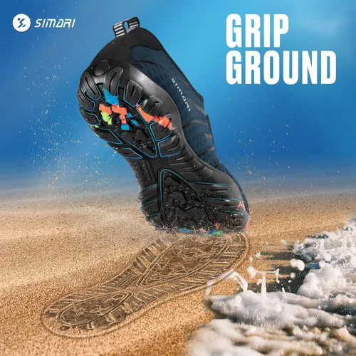Vista 6 de Simari Zapatos de agua para mujer, hombre, natación, playa, piscina, deportes acuáticos, secado rápido, estilo descalzo, buceo, surf y caminar
