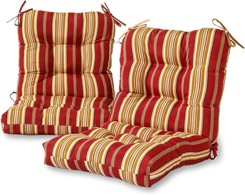 Vista 15 de Greendale Home Fashions Juego de 2 cojines de asiento y respaldo para exteriores, diseño Adobe Stripe 2