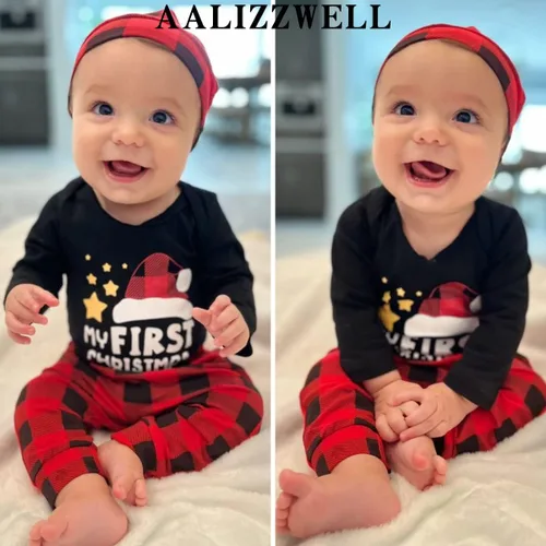 Vista 2 de Aalizzwell Traje de Navidad para bebés recién nacidos