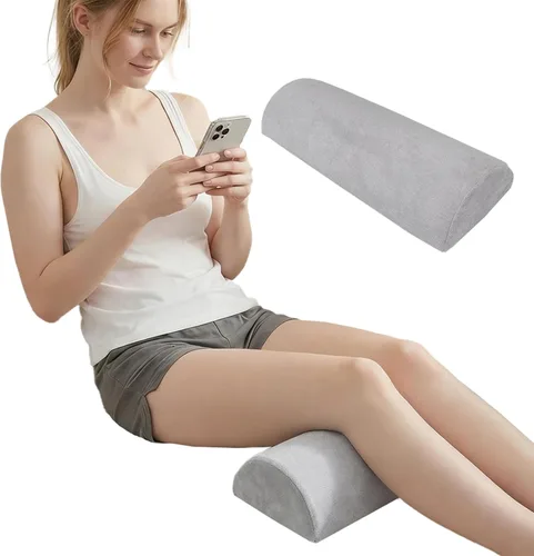Vista 6 de Almohada para aliviar el dolor de la ciática de la rodilla, lumbar y espalda, almohadas de cuña para piernas (gris oscuro)