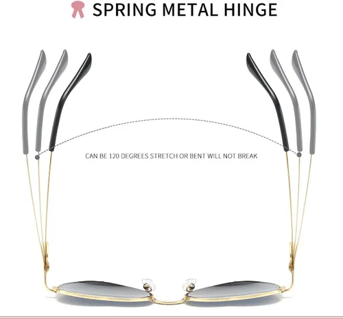 Vista 3 de Dollger - Lentes de sol de corazón, marco fino de metal, precioso, estilo corazón, para mujeres, rosa, 55