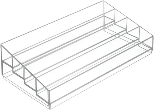Vista 7 de iDesign Organizador de cosméticos y esmaltes de uñas en niveles, colección Clarity, 12.75 pulgadas x 6.5 pulgadas x 3.75 pulgadas, transparente