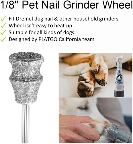 Vista 3 de Diamond Dremel - Accesorio para amoladora de uñas para perro, broca giratoria de diamante para el cuidado de uñas de perros y mascotas, rueda de 1/8