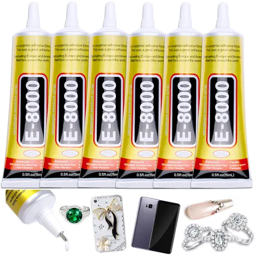 Vista 9 de B7000 - Pegamento para joyería, 4 piezas x 25 ml, B-7000 pegamento transparente super adhesivo multifunción, adhesivo industrial transparente
