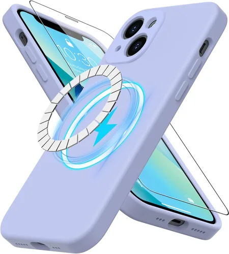 Vista 51 de DEENAKIN Funda magnética de silicona para iPhone 12 Pro con protector de pantalla, compatible con MagSafe, protección de cámara, funda protectora