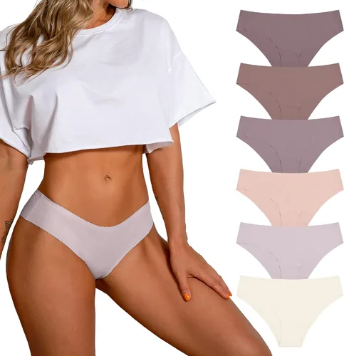Vista 11 de SHARICCA Bragas de Bikini sin Costuras para Mujer, de Corte Descarado, Invisibles, Transpirables, Suave, Elásticas, Ropa Interior, Paquete Múltiple