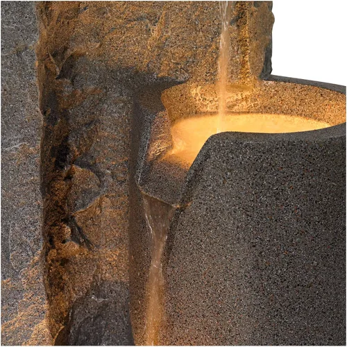 Vista 6 de Cuenco y columnas de mármol sintético, 34 1/2" de alto, fuente para interiores y exteriores Zen Decor - Característica de agua escalonada
