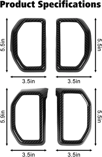 Vista 2 de RT-TCZ Kit de anillo de decoración de aire de fibra de carbono, accesorios interiores para Ford Bronco Sport 2021 2022