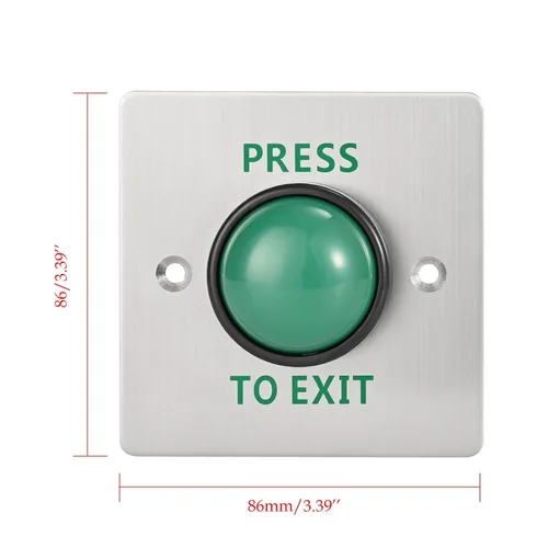 Vista 4 de Presione el botón de salida para el control de acceso de la puerta Botón de presión grande IP68 Impermeable 304 Shell de acero inoxidable NO/COM