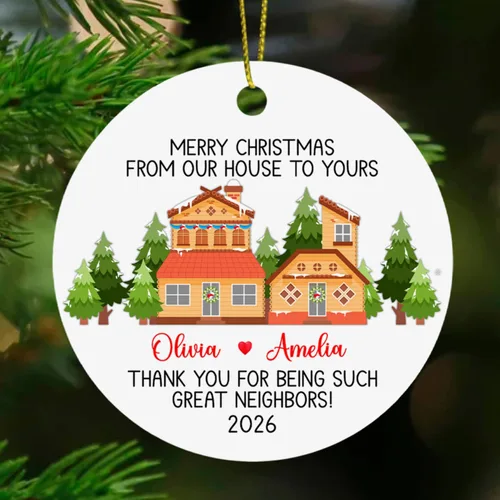 Vista 9 de Chance Made Us Neighbors - Adorno de Navidad personalizado para vecino, recuerdo de Navidad personalizado de agradecimiento de vecino, regalos