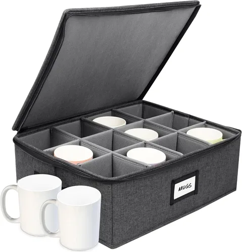 Vista 42 de HOMELUX THEORY 8 piezas de contenedores de almacenamiento de porcelana de carcasa dura, almacenamiento de tazas, copas de vino, utensilios