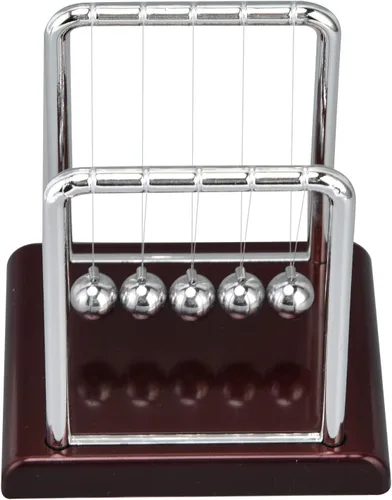 Vista 7 de Ejoyous Bola de equilibrio de Newton, bolas de péndulo de ciencia de física oscilante, juguete de movimiento de escritorio para decoración
