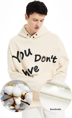 Vista 3 de Sudaderas para mujeres y hombres, sudadera con capucha de forro polar con textos, sudaderas novedosas y casuales