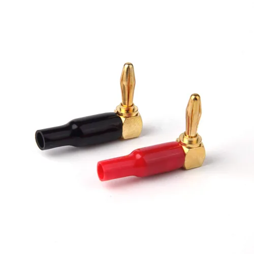 Vista 5 de HRLORKC - 10 conectores tipo banana de ángulo recto - Conector de altavoz de 90 grados de 0.157 in/0.16 pulgadas (rojo y negro)