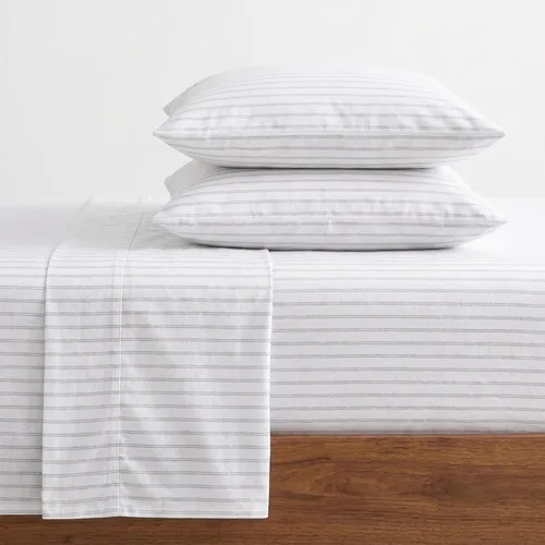 Vista 20 de Eddie Bauer - Sábanas de cama individual, juego de ropa de cama de franela de algodón con funda de almohada a juego, cepilladas para mayor suavidad