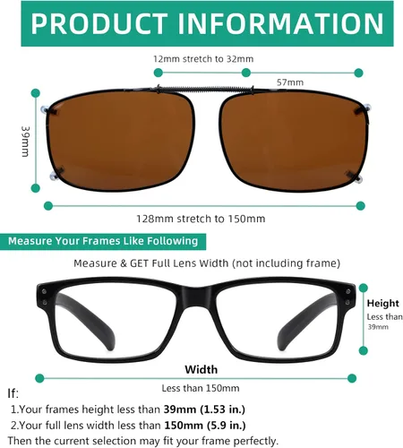 Vista 3 de Eyekepper Gafas de sol polarizadas con clip grande