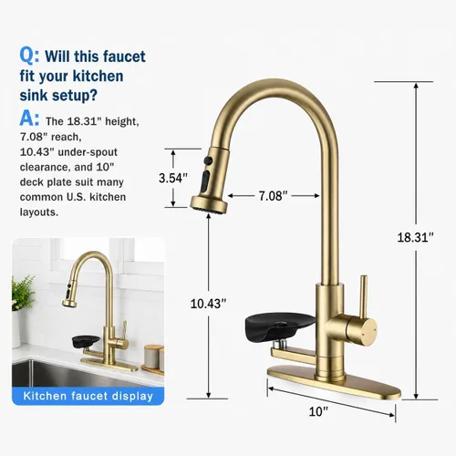 Vista 6 de Grifo de cocina con enjuague de vidrio para fregadero, grifo desplegable con 3 modos de pulverización y enjuague de vidrio de alta presión, grifo
