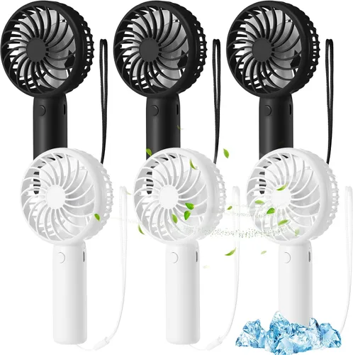Vista 52 de Tujoe Mini ventilador de mano potente de 3 velocidades, ventilador personal pequeño portátil recargable con base USB para mujeres, maquillaje