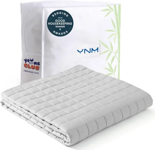 Vista 24 de YnM Manta con peso refrescante para adultos, manta pesada de 10 libras para una persona de 90 libras, perfecta para personas que duermen con calor