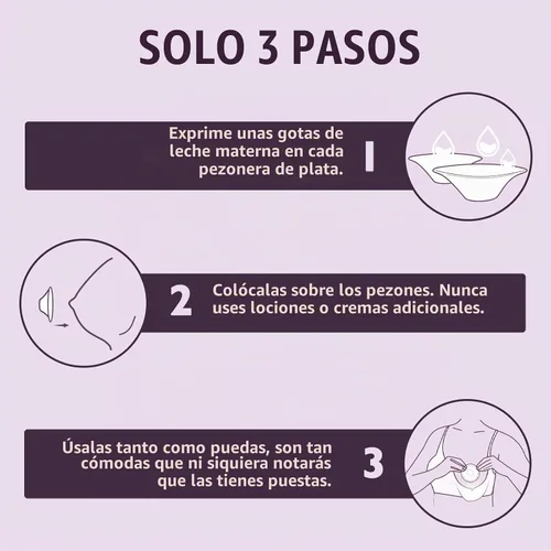 Vista 7 de Boboduck Copas de lactancia plateadas – Cubiertas plateadas para pezones para lactancia materna para proteger y calmar los pezones doloridos