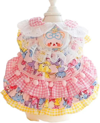 Vista 9 de Moda Vestido de Princesa de Encaje para Perro Cachorro Dulce para Perro EXTRAL Pequeño y Pequeño A-Negro XX-Pequeño