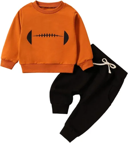 Vista 4 de TBUIALL Kids Outfit Soft Cotton Warm Crewneck Four Color Olive Print Long Sleeved Hoodie Set For Boys Or Infant Girl
