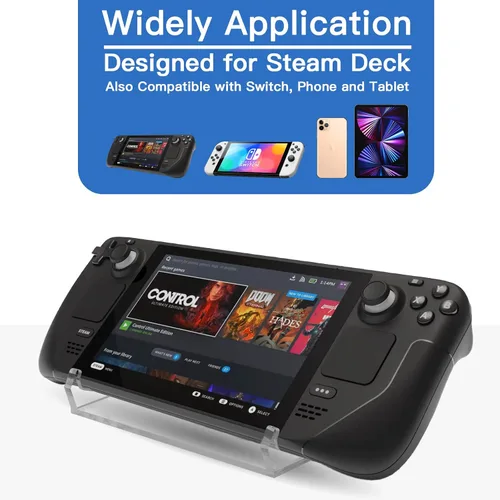 Vista 3 de CaSZLUTION Base de soporte para Steam DeckROG Ally, soporte de acrílico compatible con Nintendo SwitchSwitch LiteSwitch OLED consola