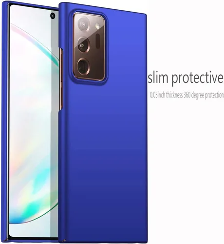 Vista 4 de Funda para Samsung Galaxy Note 20 Ultra 5G, delgada, acabado mate, color azul, policarbonato, ligera