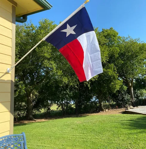 Vista 2 de Jayus Banderas de doble cara del estado de Texas TX de 2 x 3 pies para exteriores, bandera de nailon resistente 320D con 2 ojales Nylon