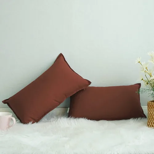 Vista 126 de Jeanerlor Funda de almohada decorativa de lino y algodón sólido de 18 x 18 pulgadas con cremallera, funda de cojín europea, funda de almohada