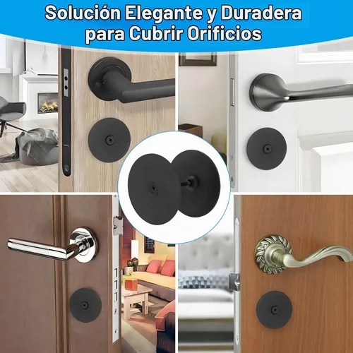 Vista 7 de Placa Premium de Acero Inoxidable para Cubrir Agujero de Puerta - Tapa de Cerrojo de Seguridad de 2-5/8 de Diámetro con Tornillos para Mayor Negro