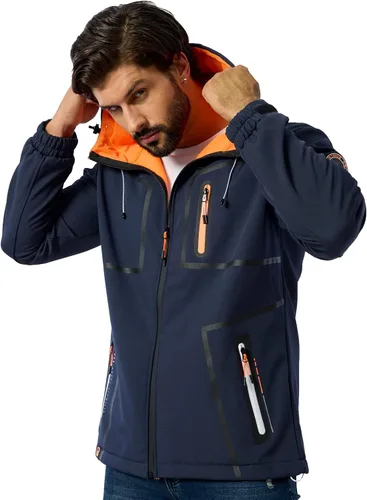 Vista 7 de UIUO-UIPEU Men's Softshell Jackets Fleece Lined Waterproof Windbreaker Hooded Jackets for Men Hiking Golf Jacket Fall Winter