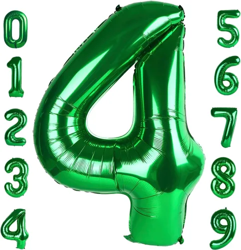 Vista 204 de Globos con números de 40 pulgadas, color negro, para decoraciones de cumpleaños de 10 a 100 años Jumbo 40In & Vibrant Color, With Hanging Holes