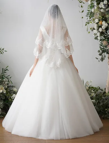 Vista 2 de EllieHouse - Velo de novia de 2 niveles con peine X30